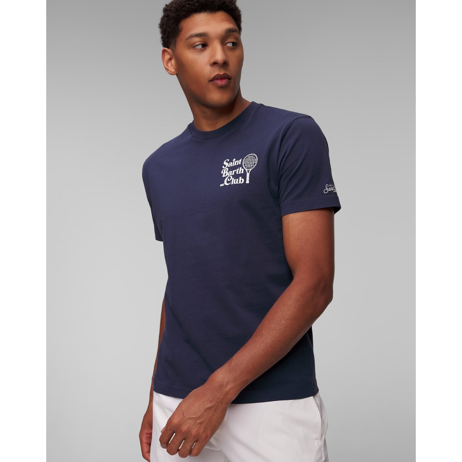 Granatowy T-shirt Męski Mc2 Saint Barth