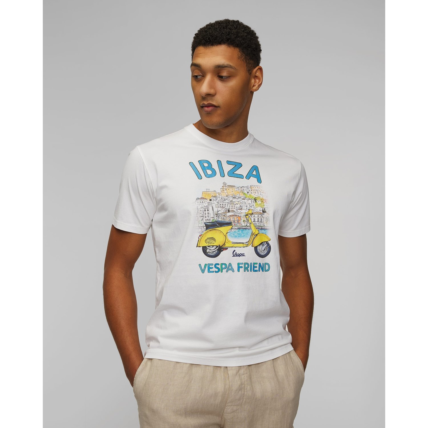 Biały T-shirt Z Nadrukiem Męski Mc2 Saint Barth