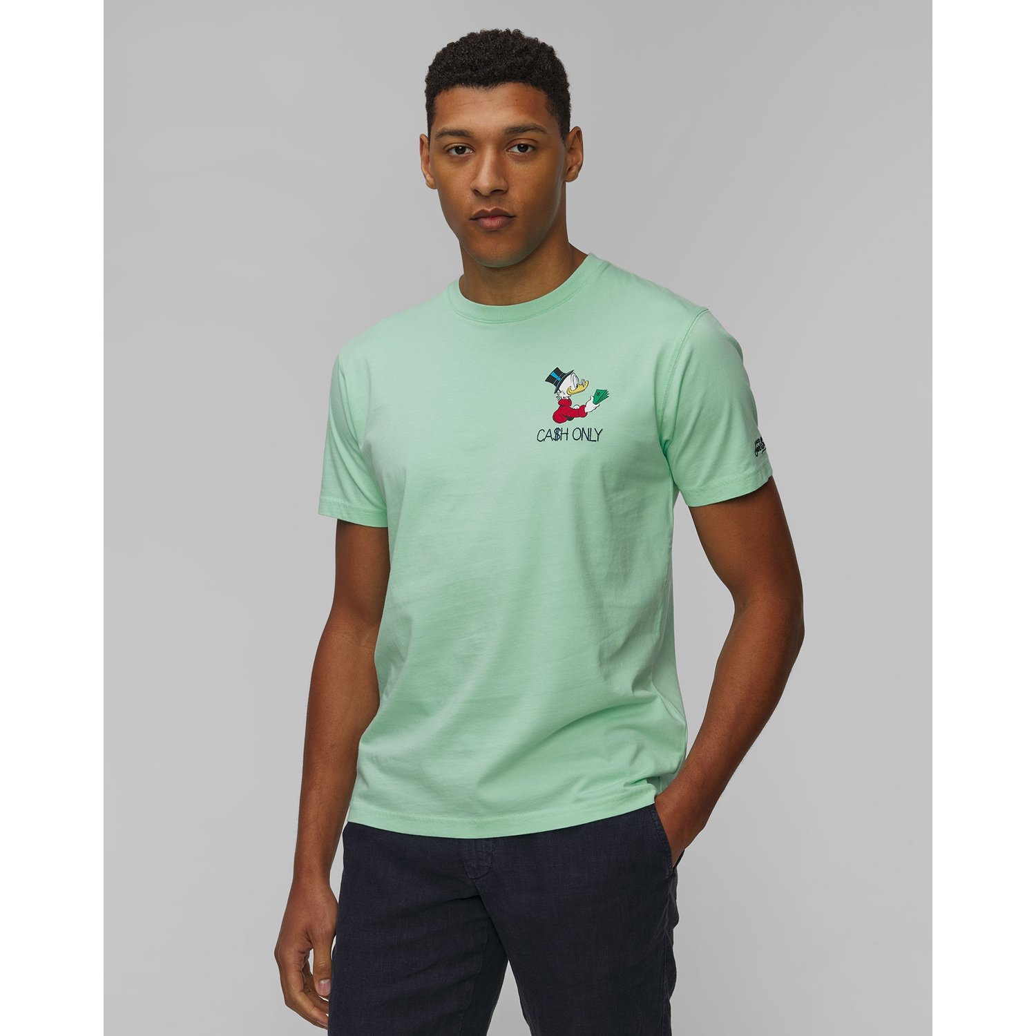 Zielony T-shirt Z Nadrukiem Męski Mc2 Saint Barth