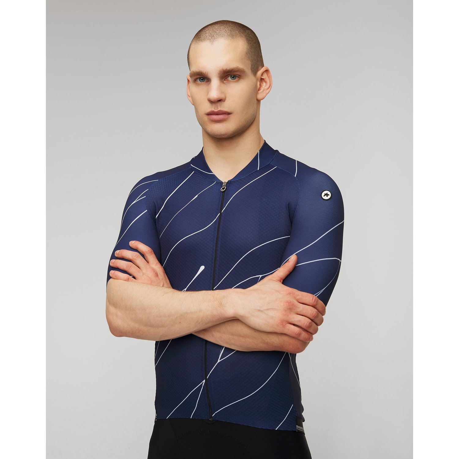 Granatowa Koszulka Rowerowa Męska Assos Mille Gt C2 Evo Jersey Ultrablood