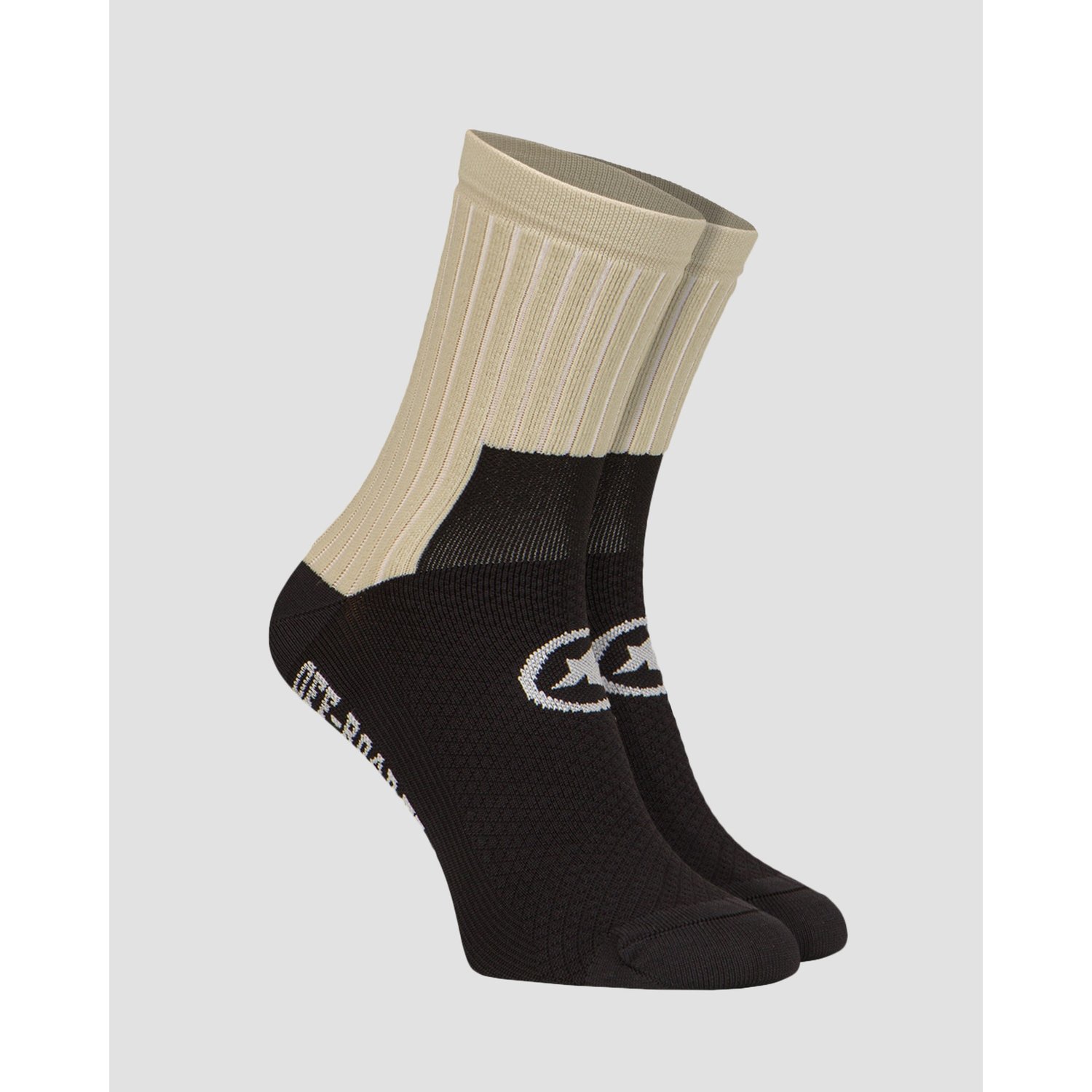 Czarno-beżowe Skarpetki Rowerowe Assos Trail Socks T3