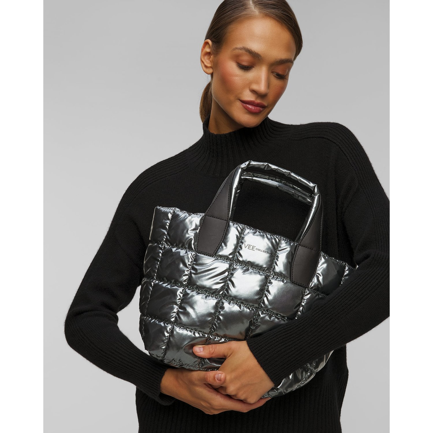 Torebka Damska Vee Collective Porter Tote Small Gadget Srebrna