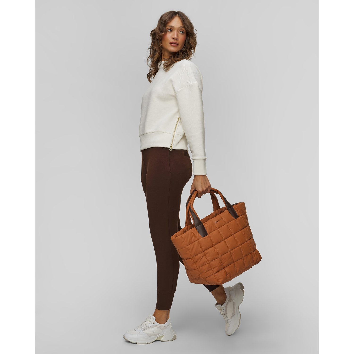 Torebka Damska Vee Collective Portert Tote Medium Brązowa
