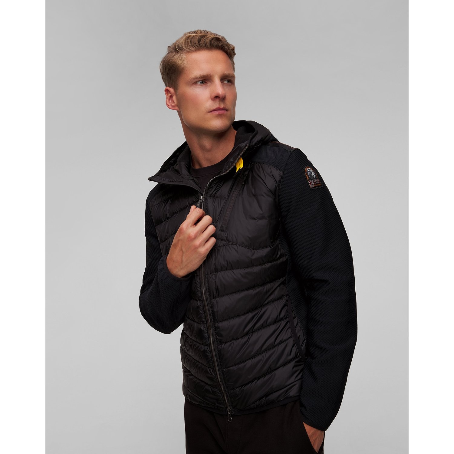 Czarna Kurtka Hybrydowa Męska Parajumpers Nolan