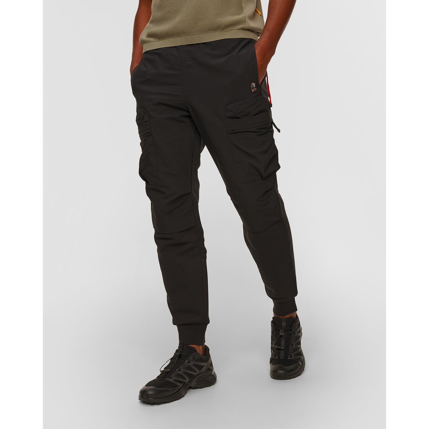 Czarne Spodnie Cargo Męskie Parajumpers Osage
