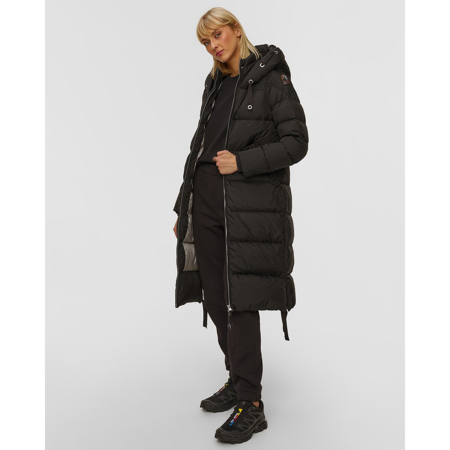 Czarny Płaszcz Puchowy Damski Parajumpers Panda