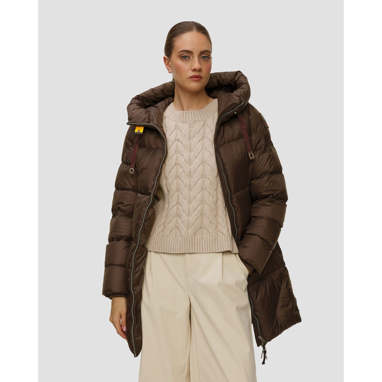 Brązowa Kurtka Puchowa Damska Parajumpers Janet