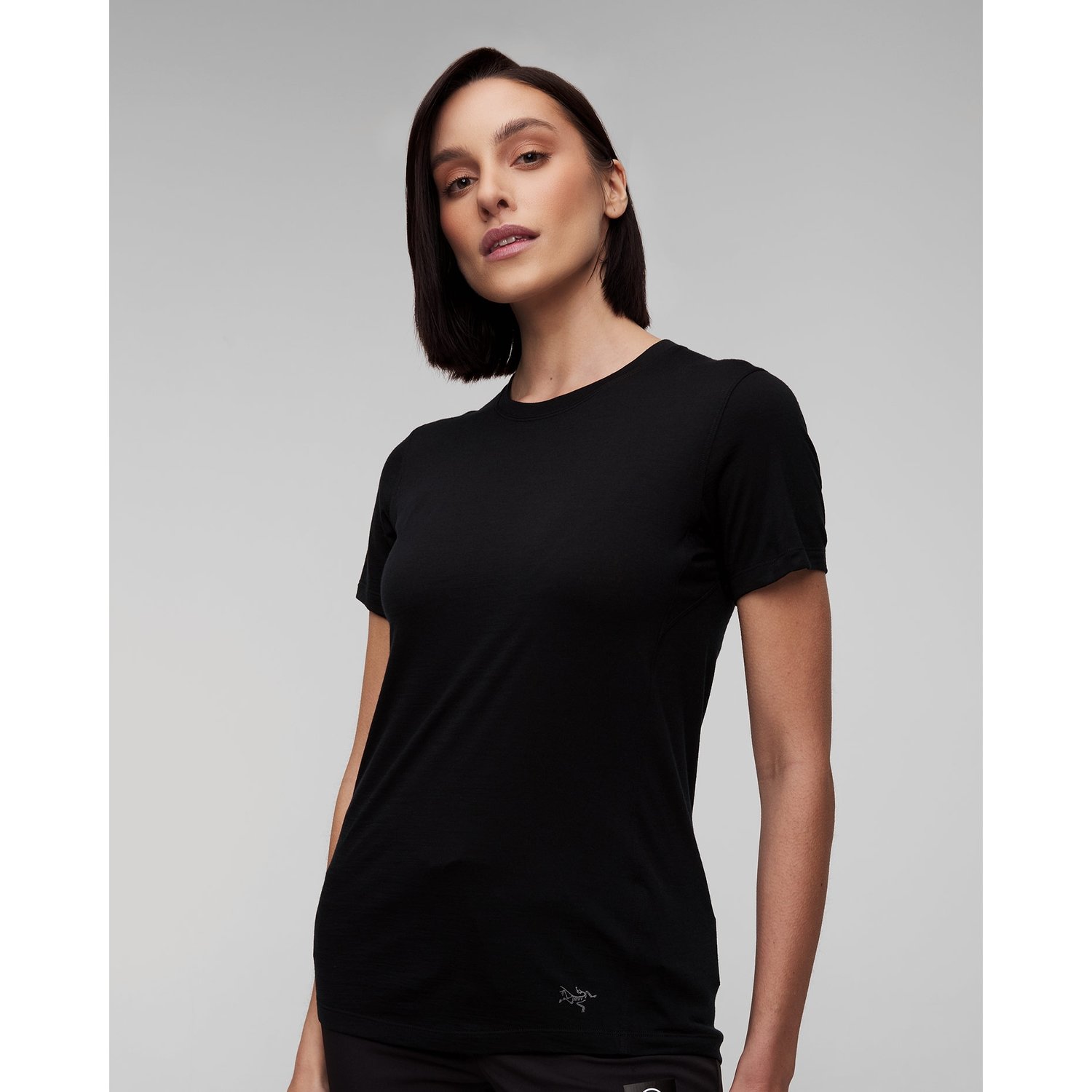 Czarny T-shirt Damski Arcteryx Lana Mw Crew Ss W