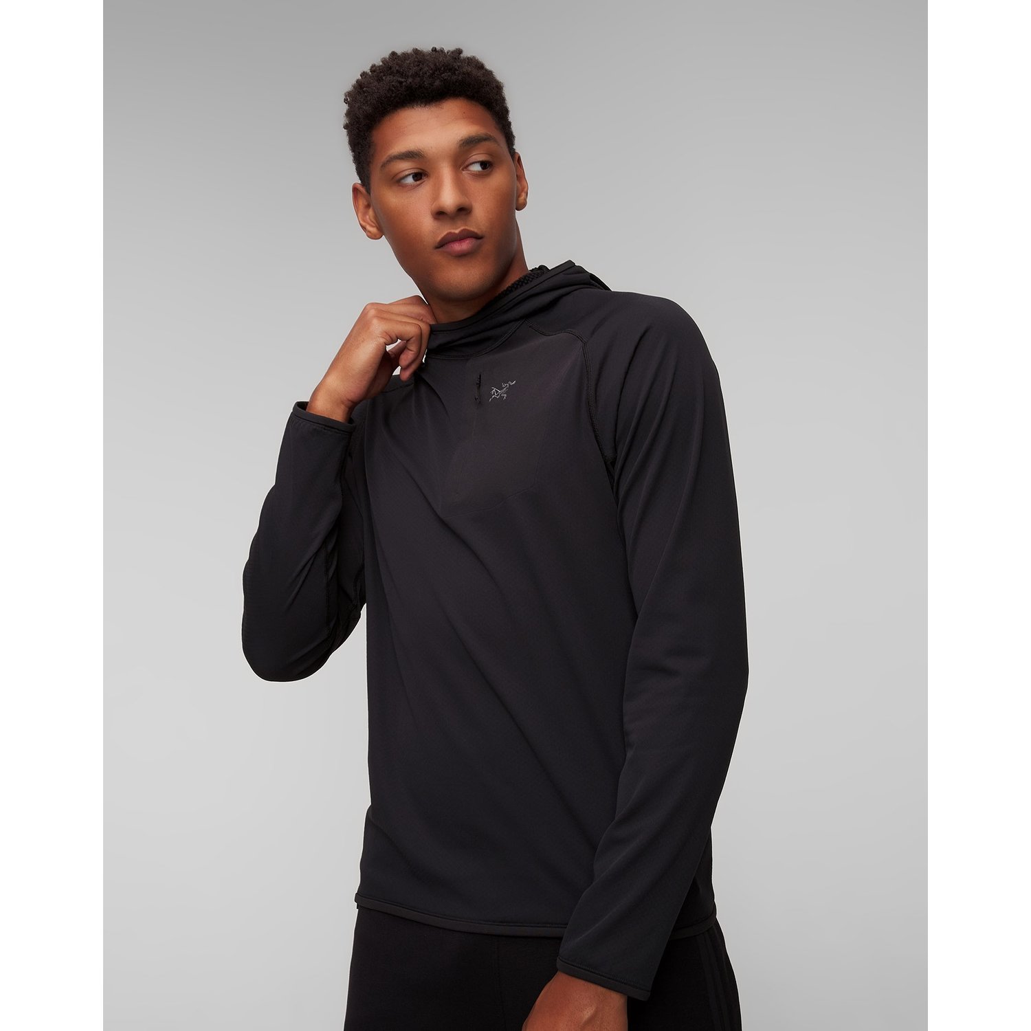 Czarna Bluza Techniczna Męska Arcteryx Delta Pullover