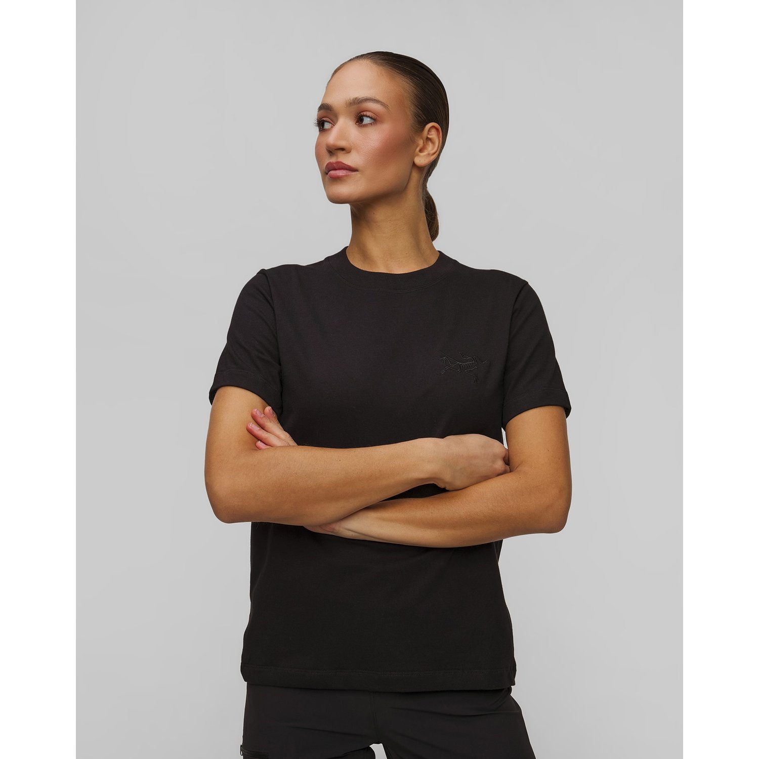T-shirt Damski Arcteryx Kragg Cotton Little Bird Crew Ss W Czarny