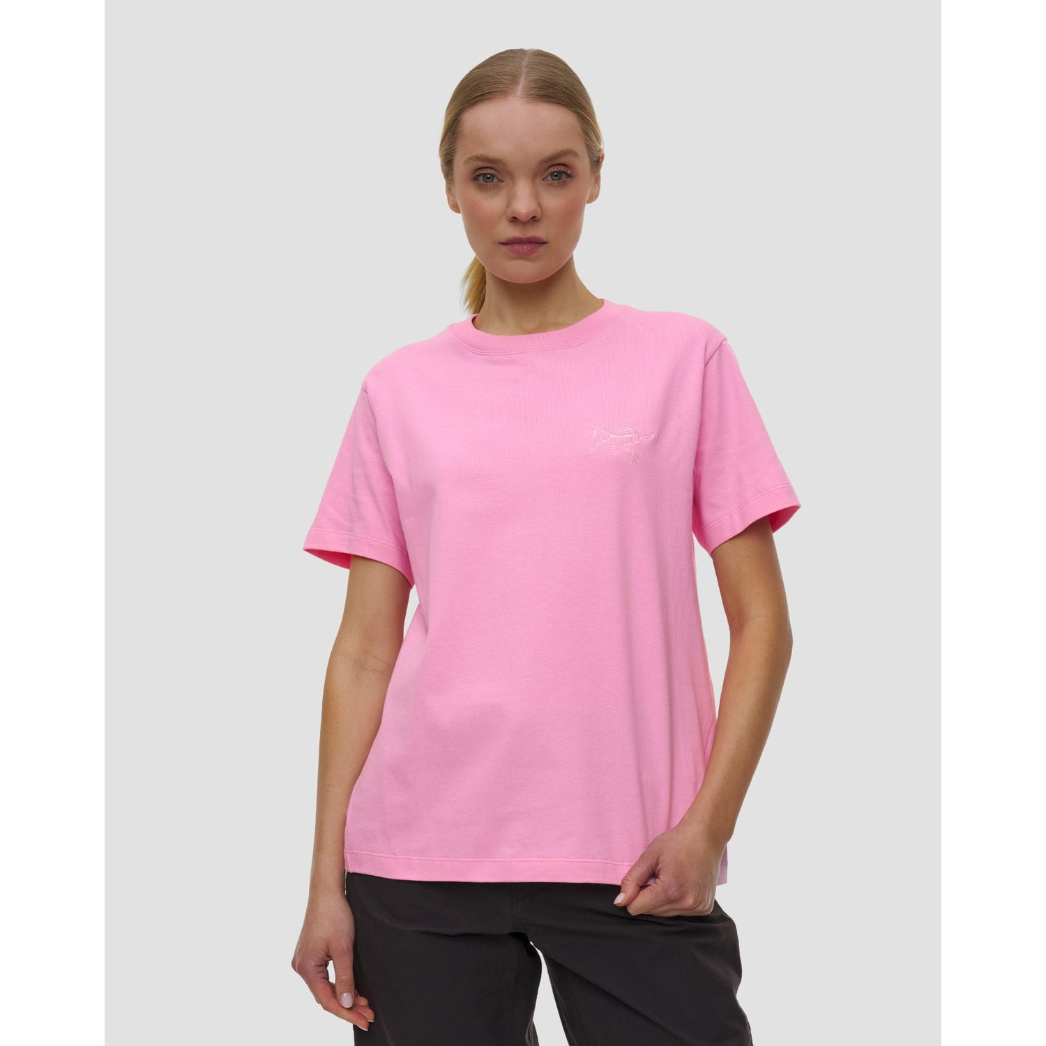 T-shirt Damski Arcteryx Kragg Cotton Little Bird Crew Ss W Różowy