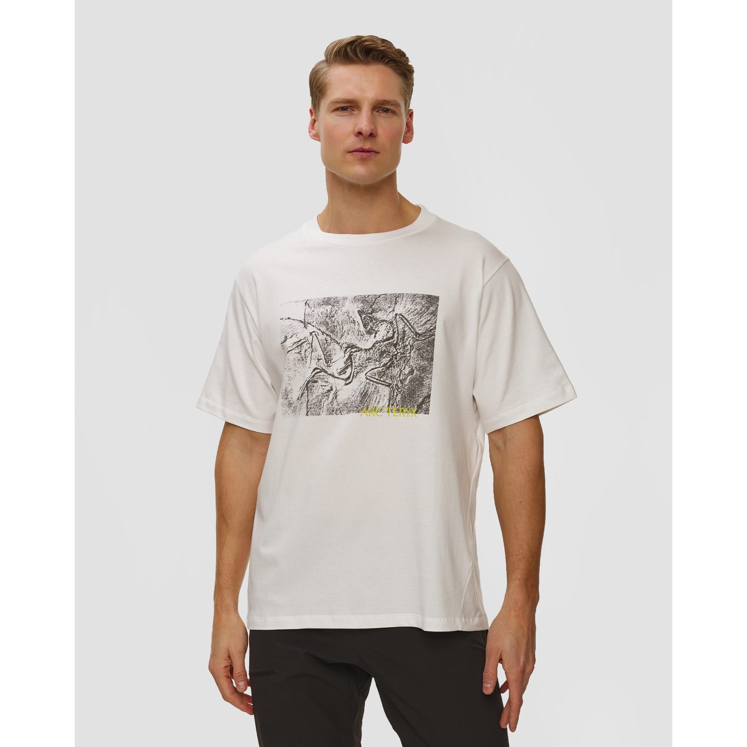 T-shirt Męski Arcteryx Kragg Cotton Lithographica Shirt Ss Biały