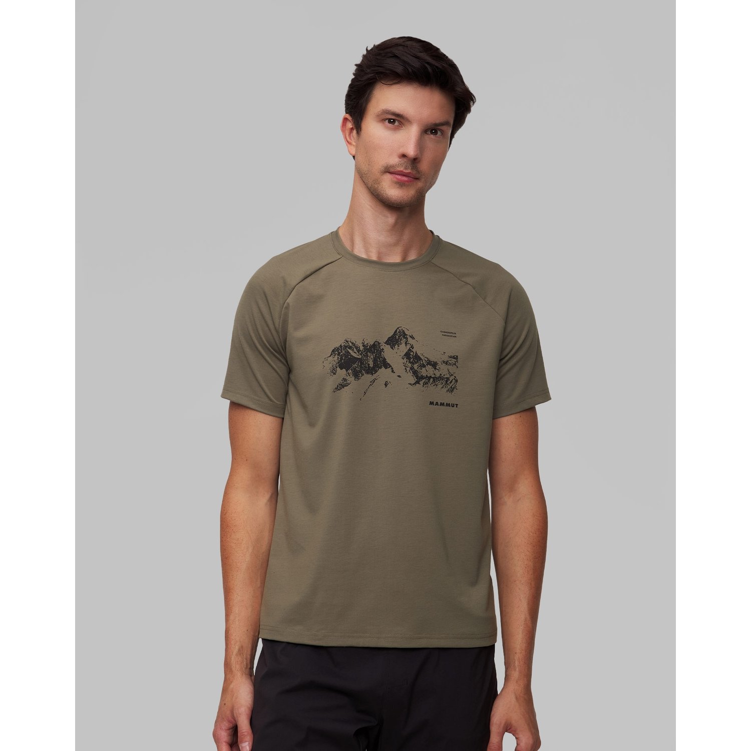 T-shirt Męski Mammut Mountain Gasherbrum Ii Khaki