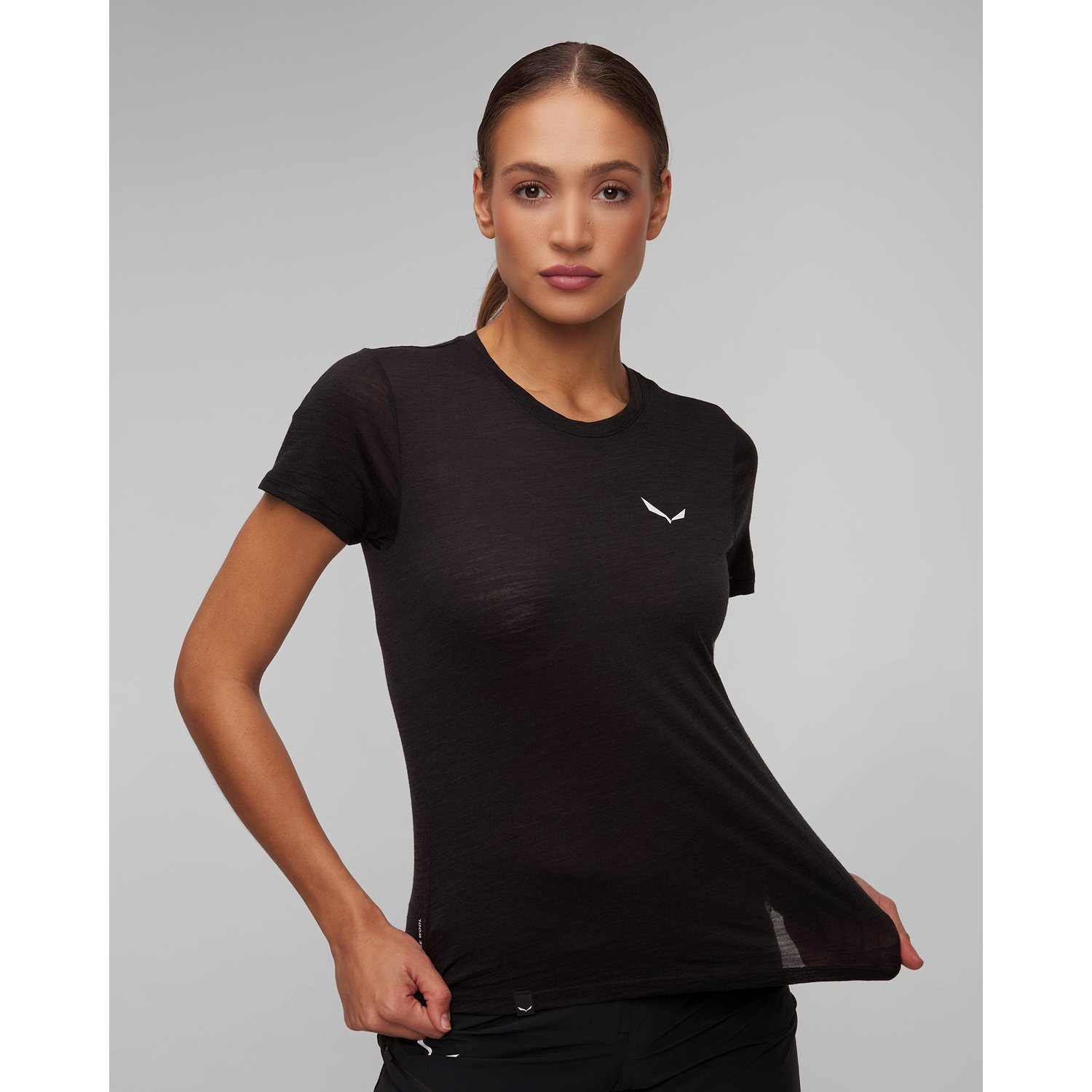 T-shirt Damski Merino Salewa Eagle Minilogo