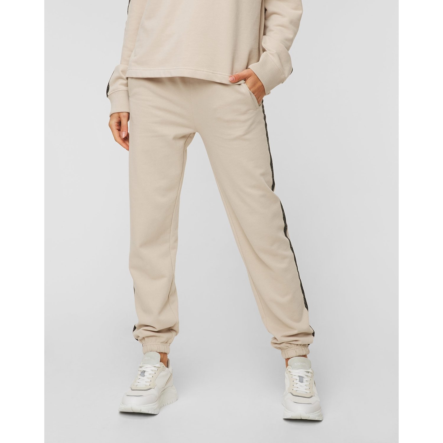 Spodnie Juvia Fleece Trousers Printed Stripe Loose Fit