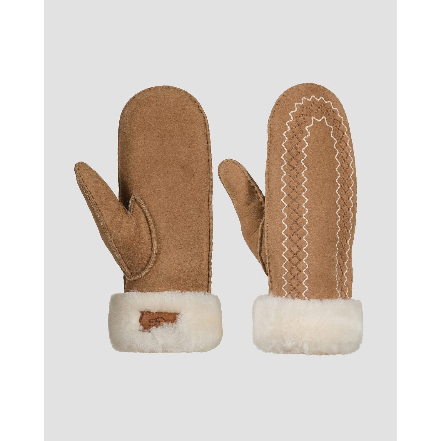 Rękawiczki Skórzane Damskie Ugg Atherson Embroidered Mitten