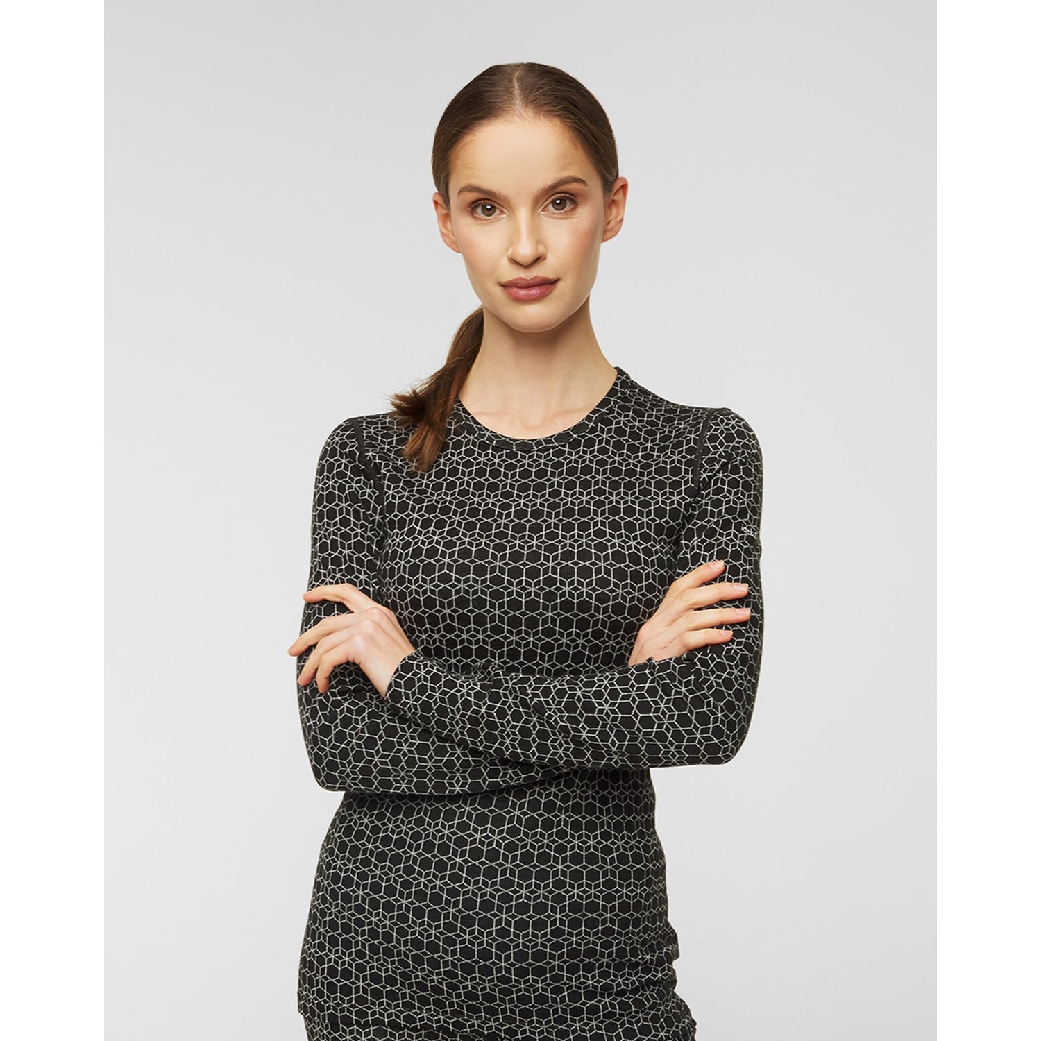 Longsleeve Damski Icebreaker 250 Vertex Ls Crewe Alpine Geo