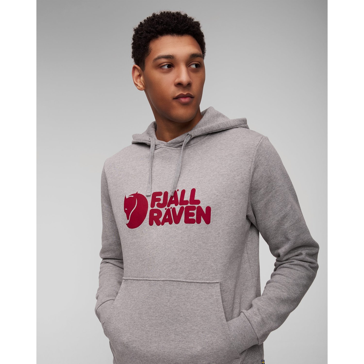 Szara Bluza Męska Fjallraven Logo Hoodie M