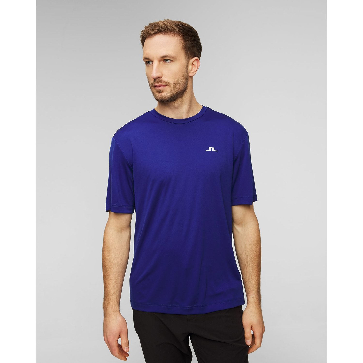 Niebieski T-shirt Męski J.lindeberg Ade