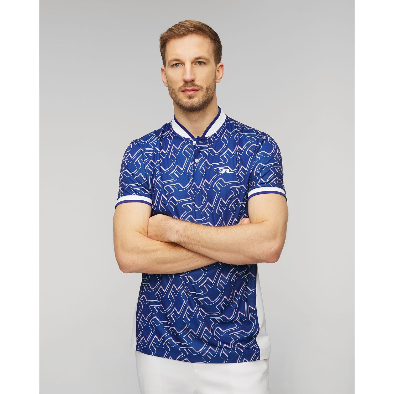 Niebieskie Polo Męskie J.lindeberg Jensen Print