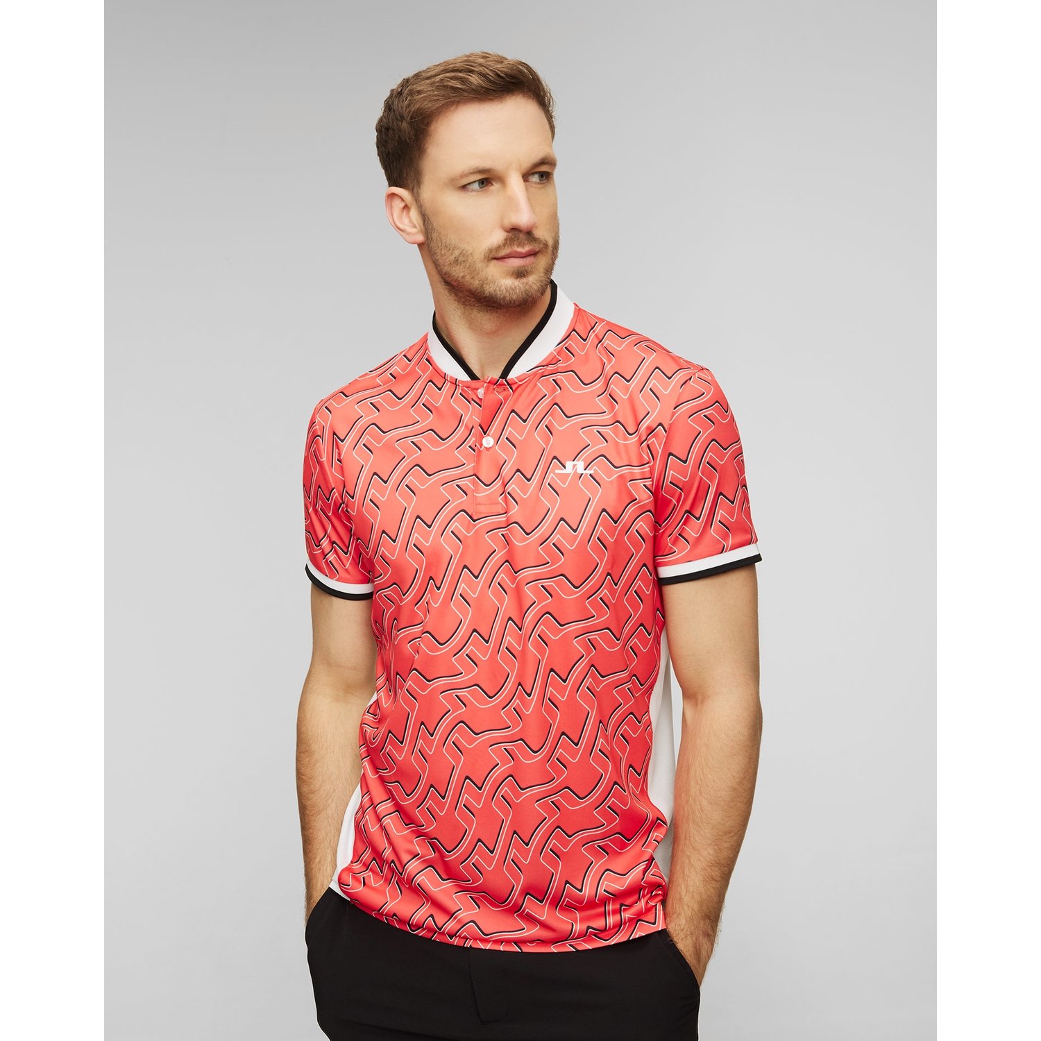 Pomarańczowe Polo Męskie J.lindeberg Jensen Print