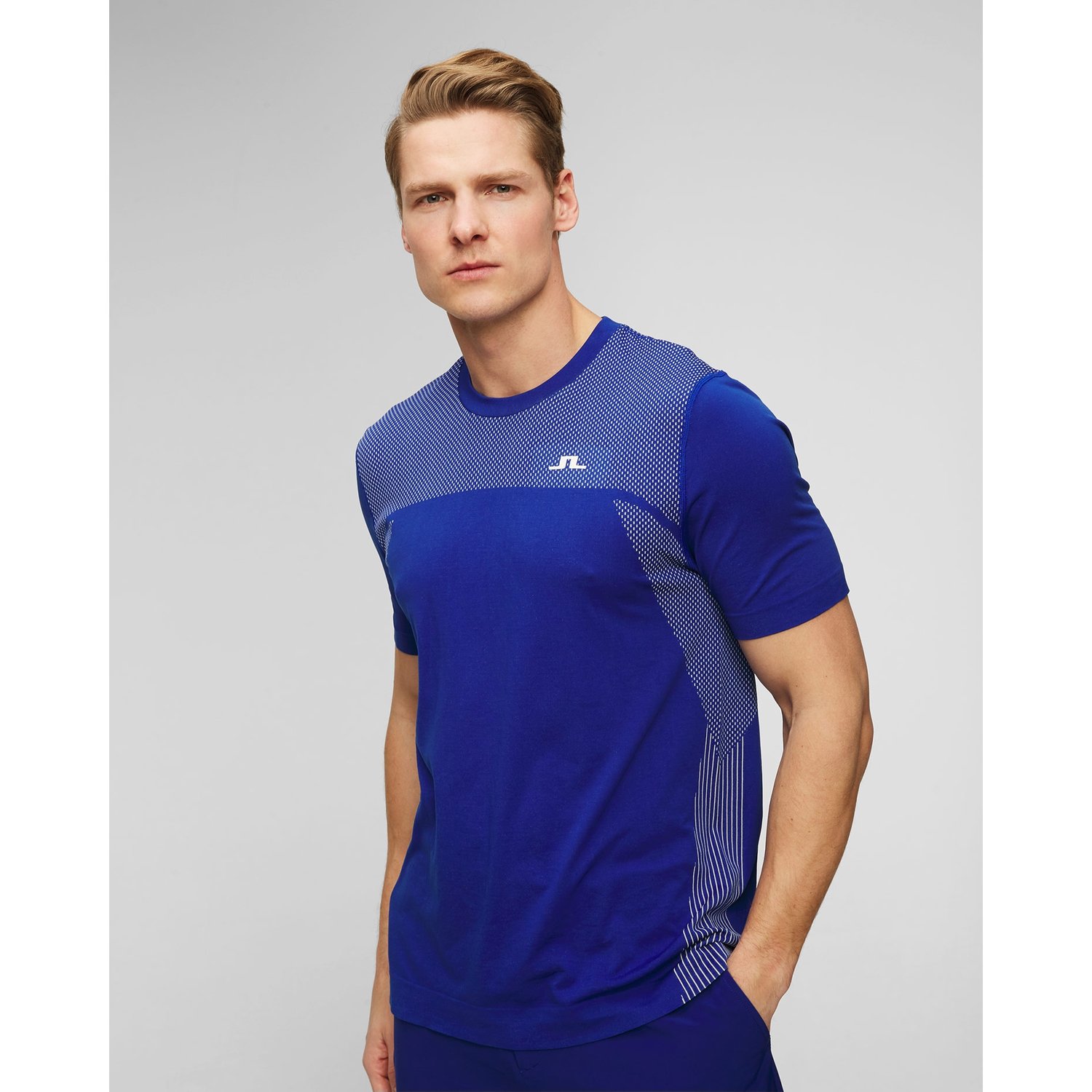 Niebieski T-shirt Męski J.lindeberg Kai Seamless Top