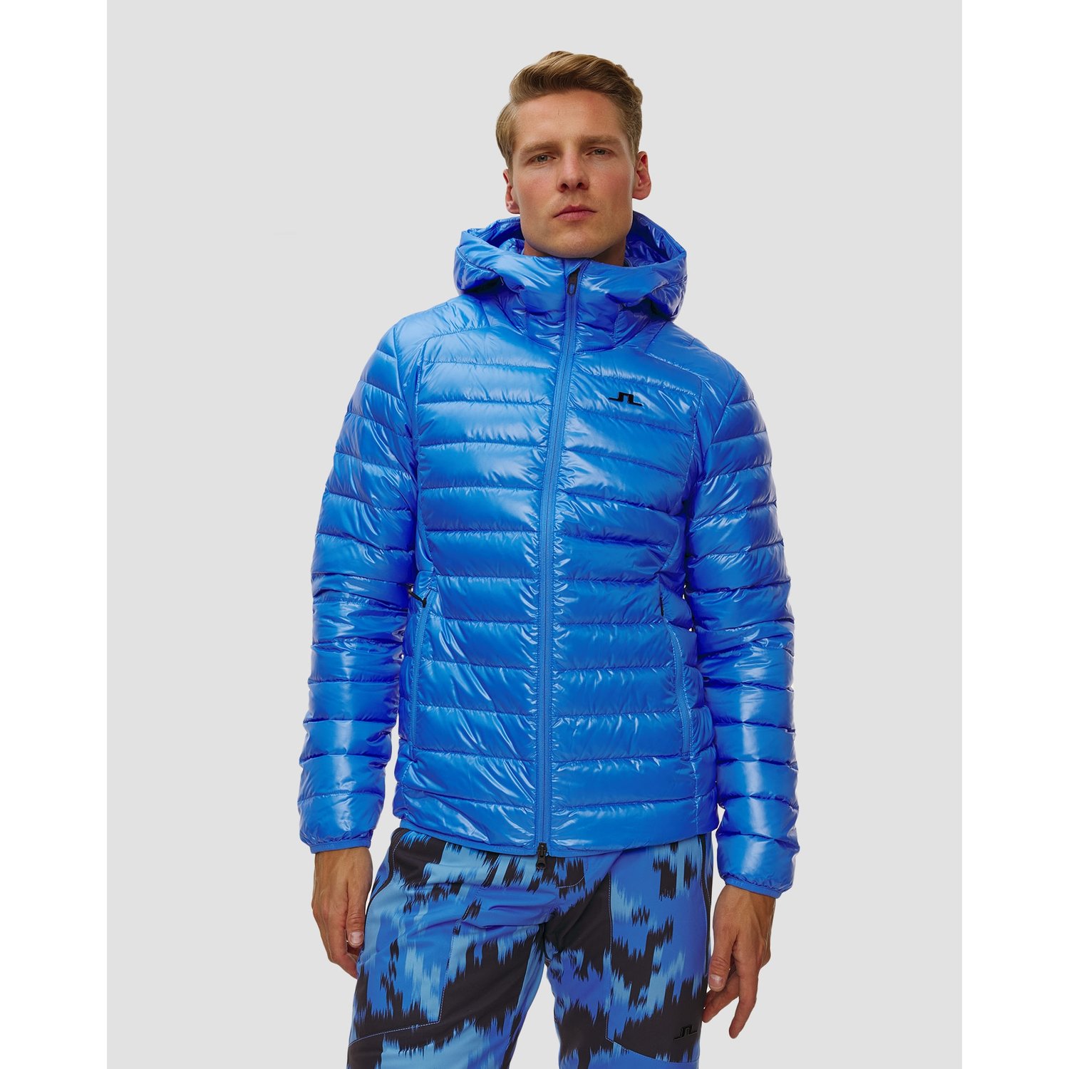 Kurtka Puchowa Męska J.lindeberg Oden Light Down Hood Niebieska