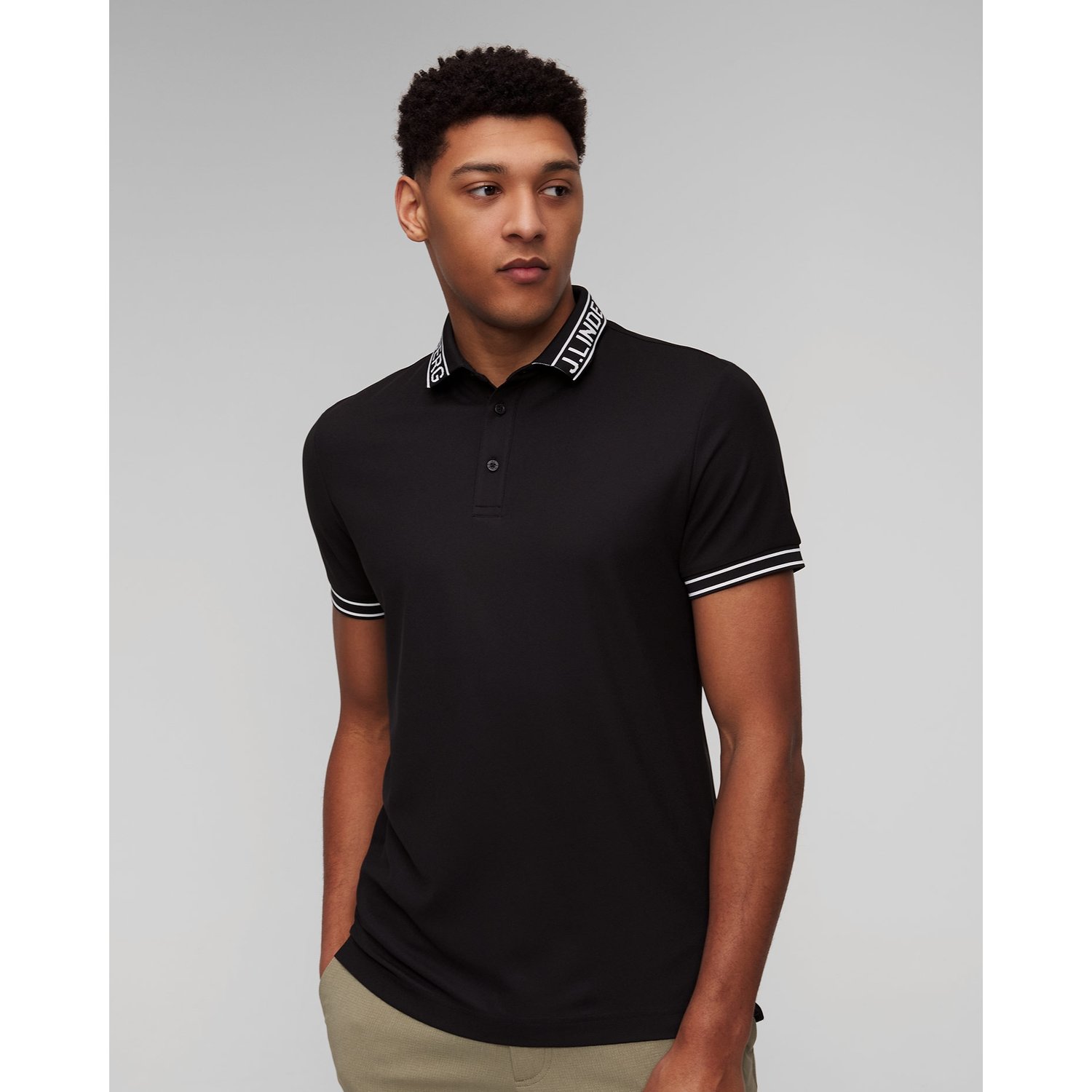 Czarne Polo Męskie J.lindeberg Austin