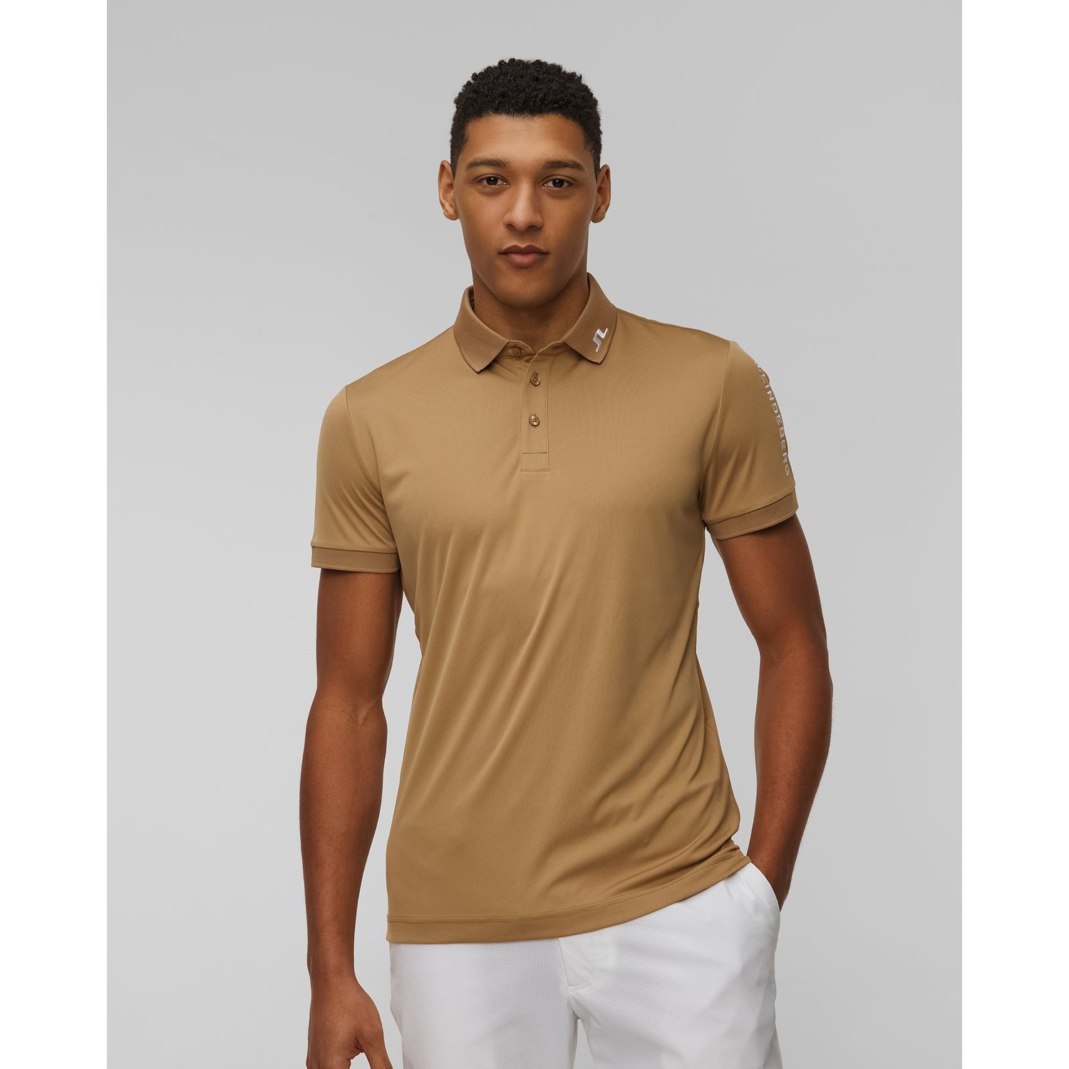 Polo Techniczne Męskie J.lindeberg Tour Tech Slim Fit Polo Złote