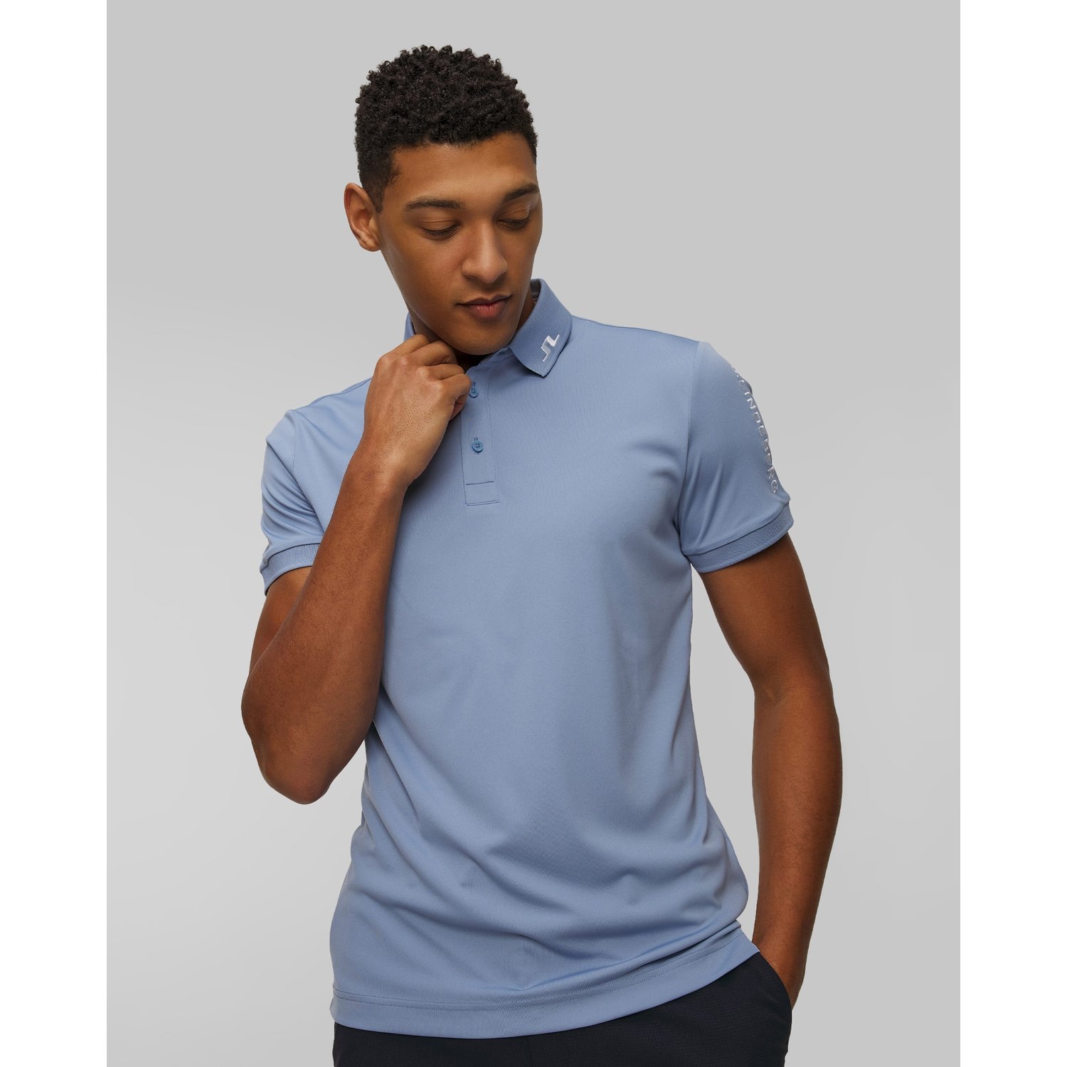 Polo Techniczne Męskie J.lindeberg Tour Tech Slim Fit Polo Niebieskie