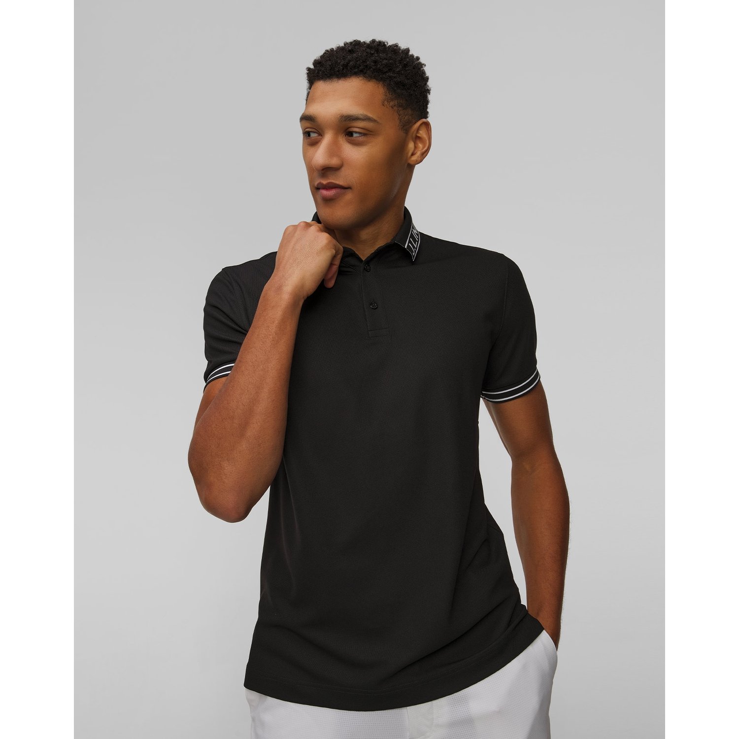 Polo Techniczne Męskie J.lindeberg Austin Polo Czarne