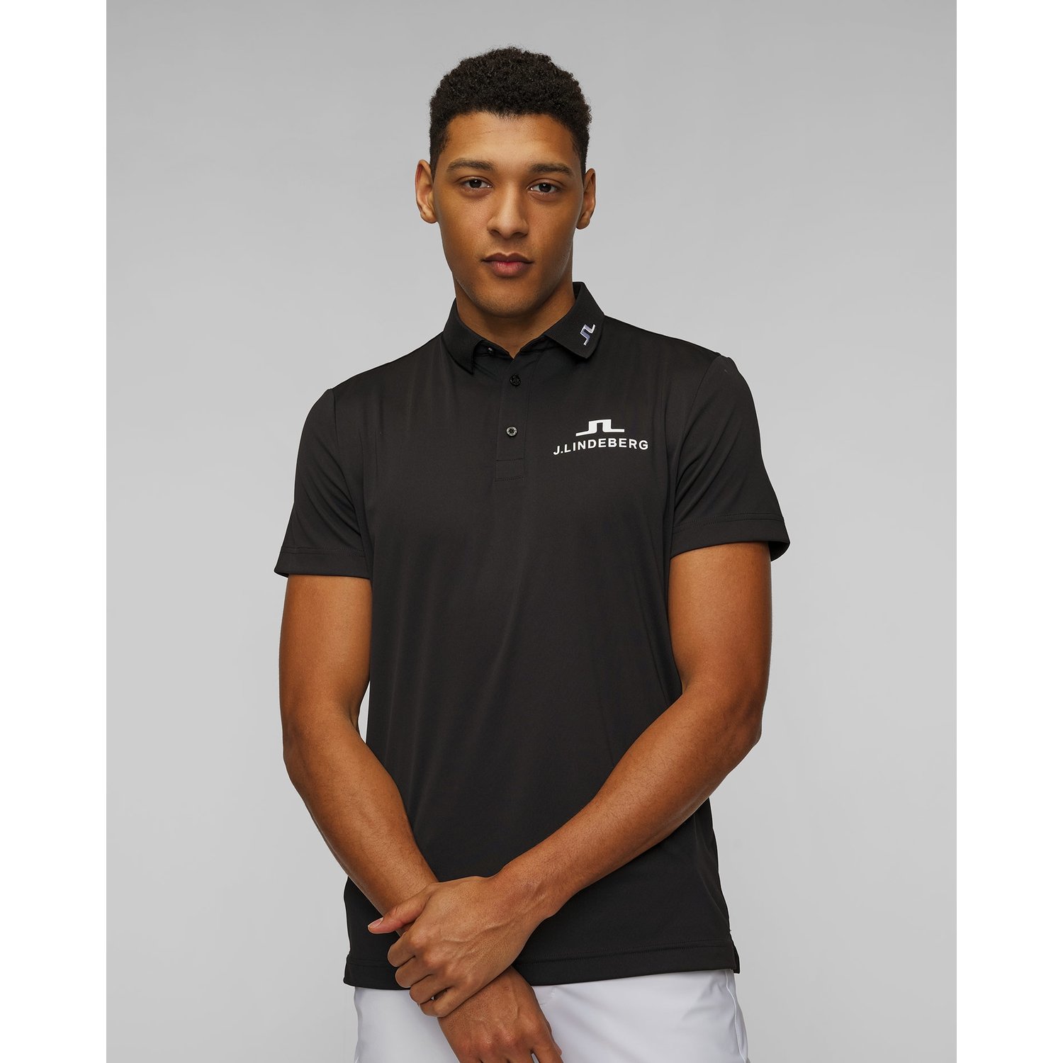Polo Techniczne Męskie J.lindeberg Kv Tour Golf Polo Czarne