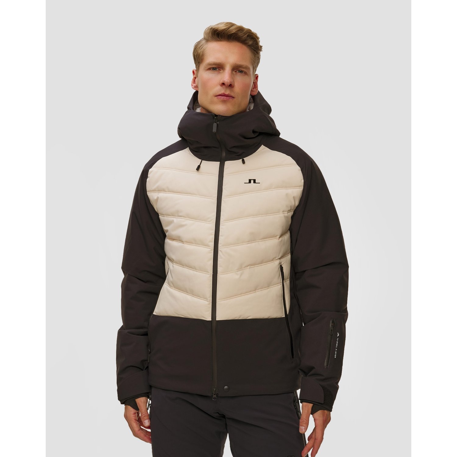 Kurtka Narciarska Męska J.lindeberg Woody Jacket Czarno-kremowa