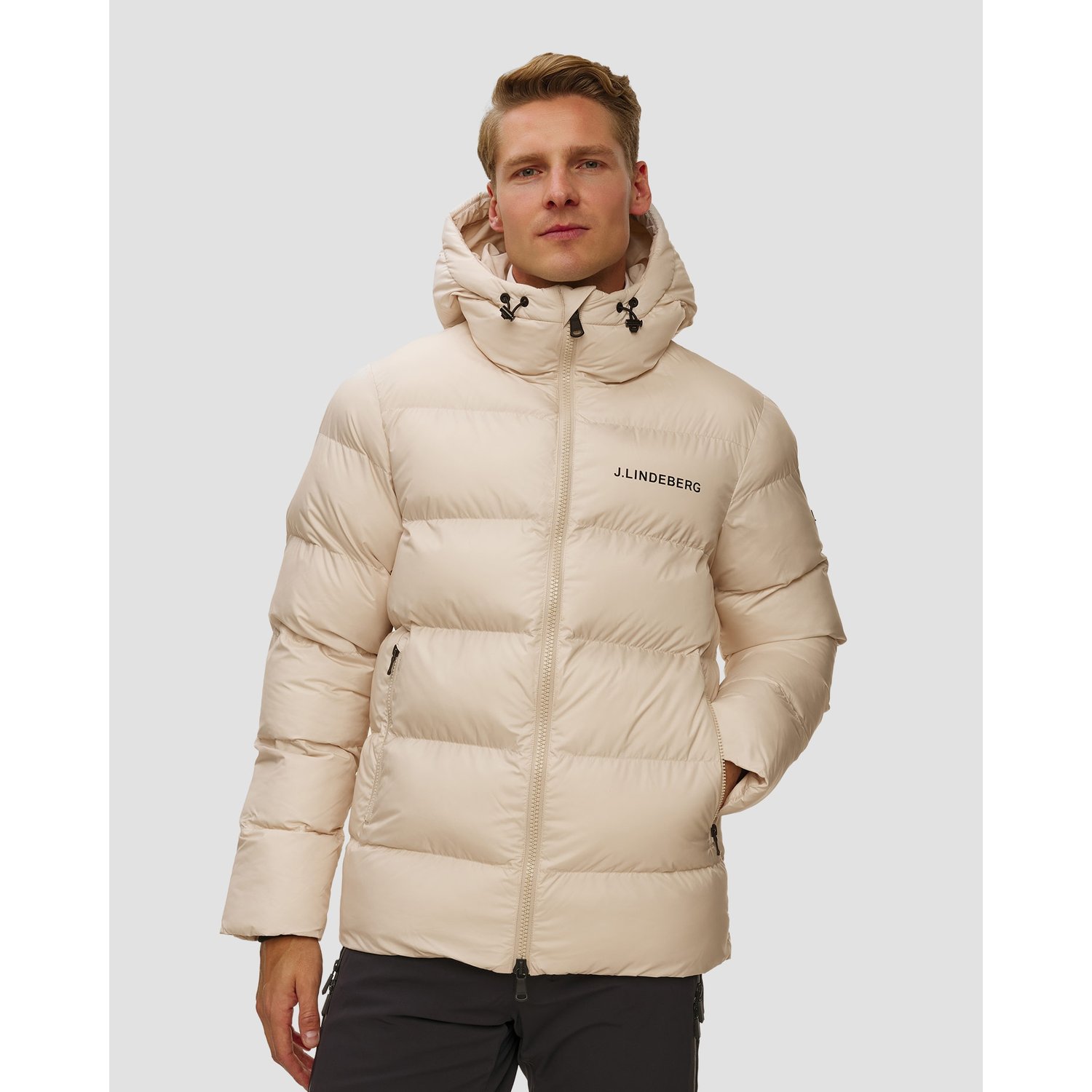 Kurtka Zimowa Męska J.lindeberg Barek Padded Jacket Beżowa