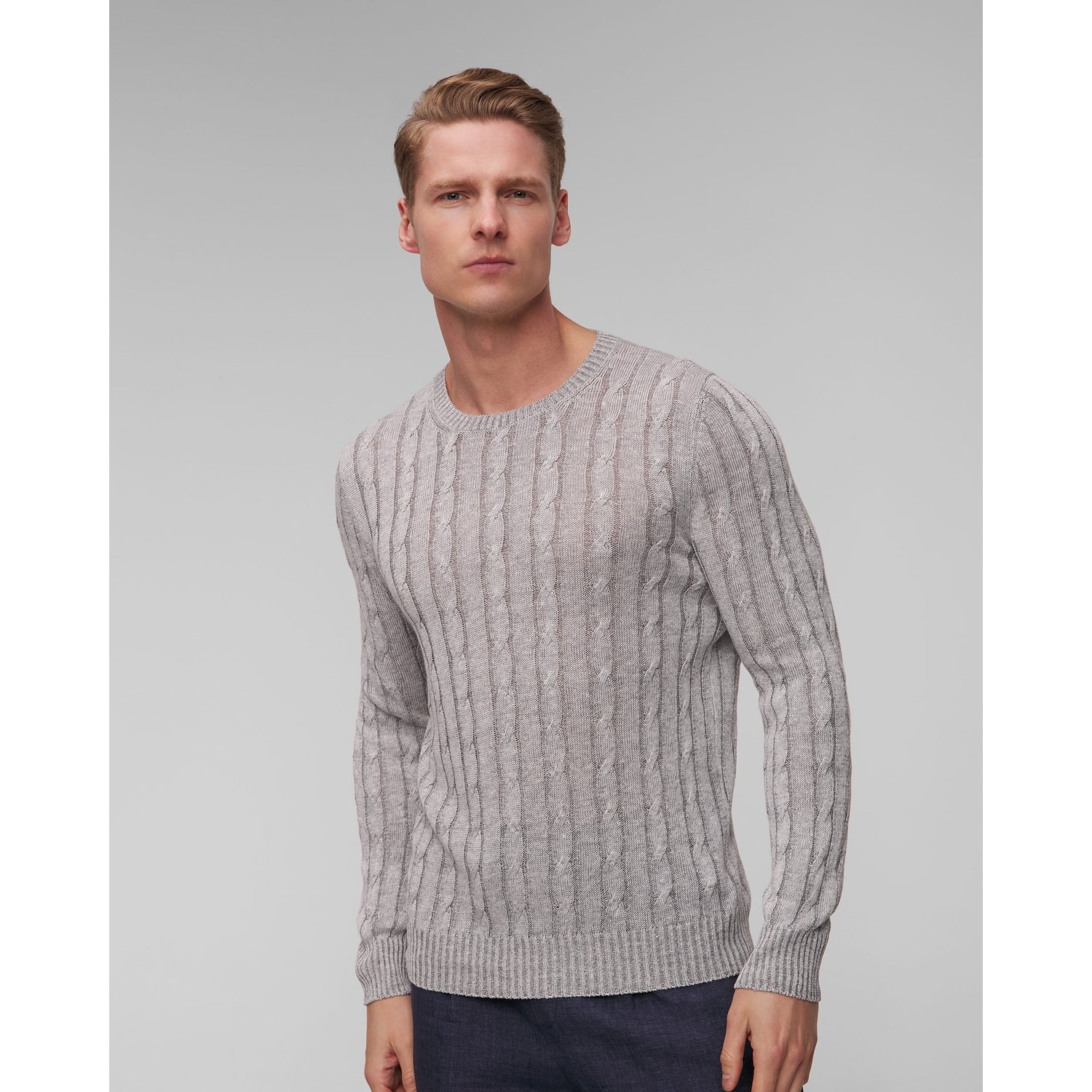 Sweter Lniany Męski Gran Sasso