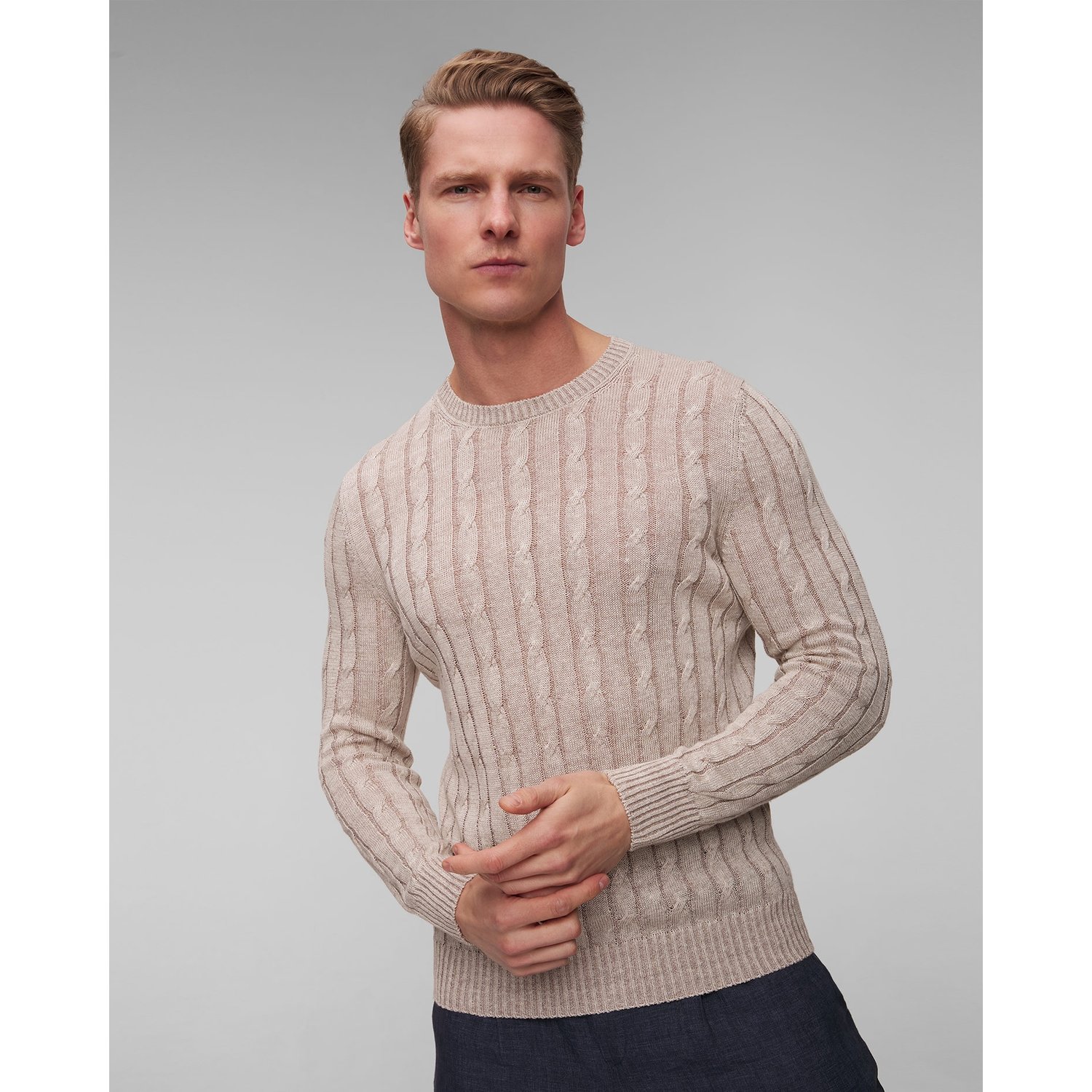 Sweter Lniany Męski Gran Sasso
