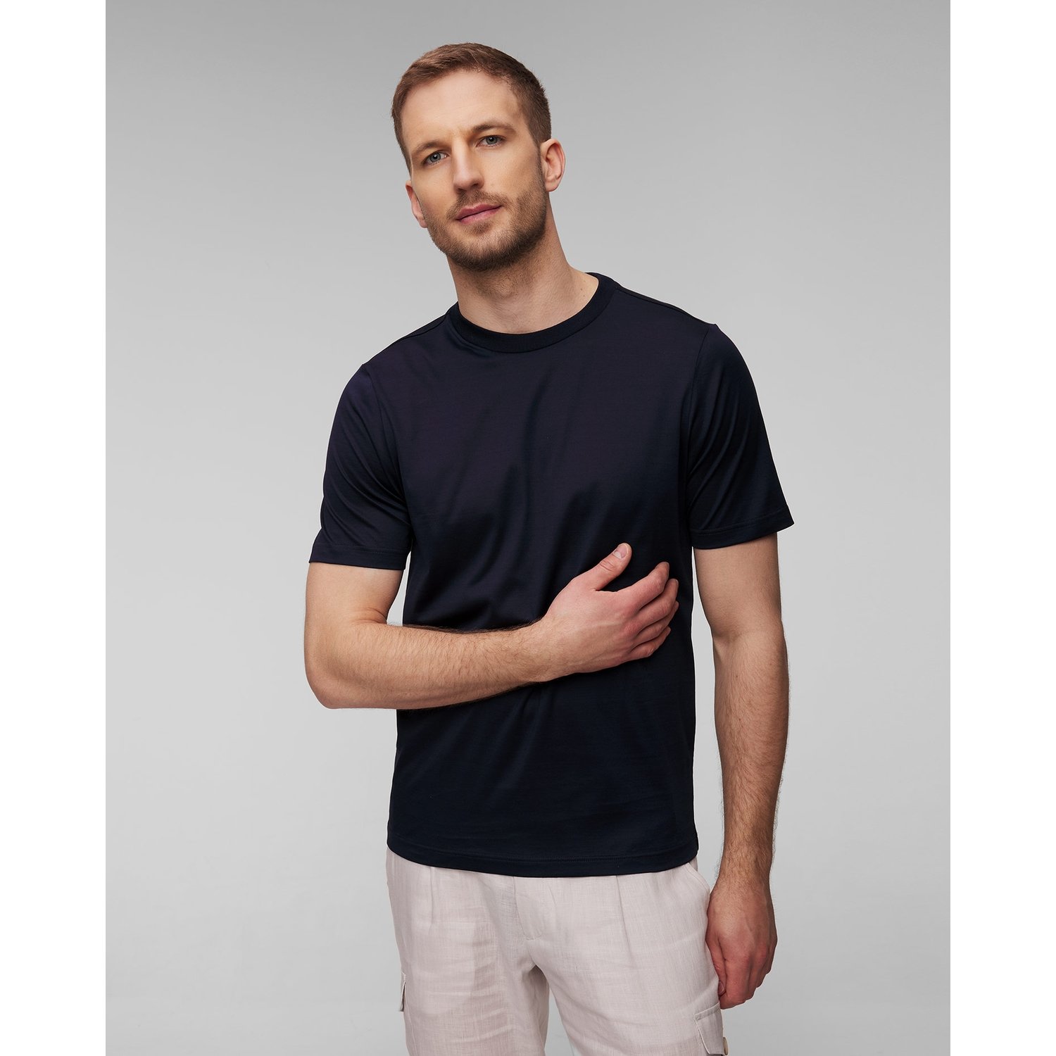 T-shirt Męski Gran Sasso Granatowy
