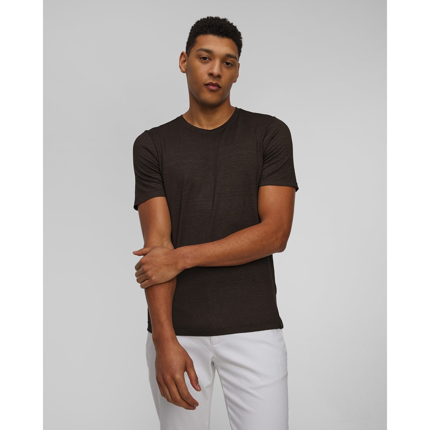 T-shirt Lniany Męski Gran Sasso