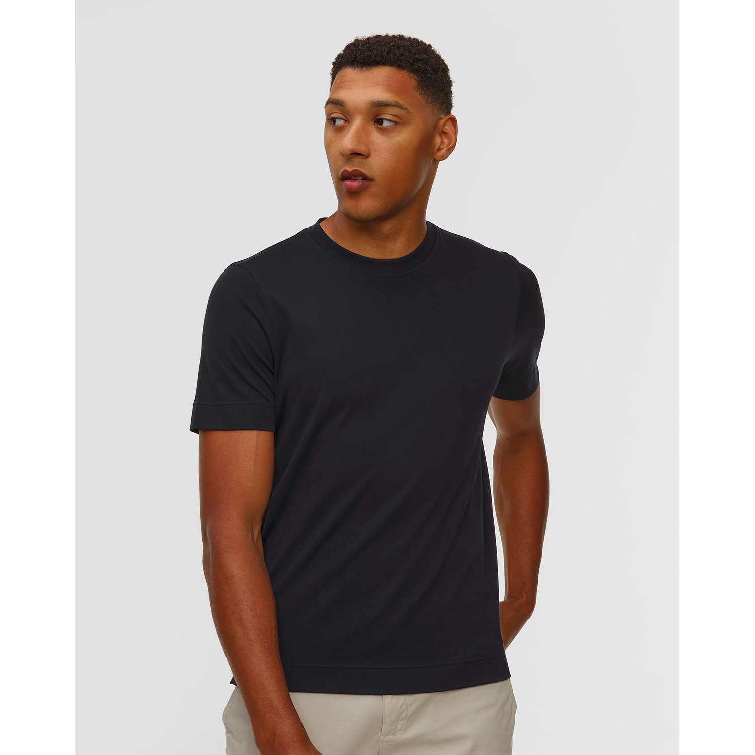 Granatowy T-shirt Męski Gran Sasso