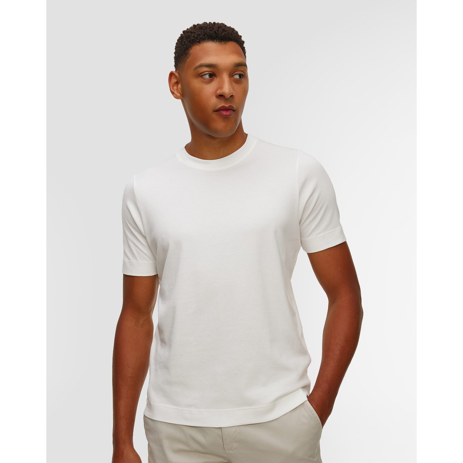Biały T-shirt Męski Gran Sasso