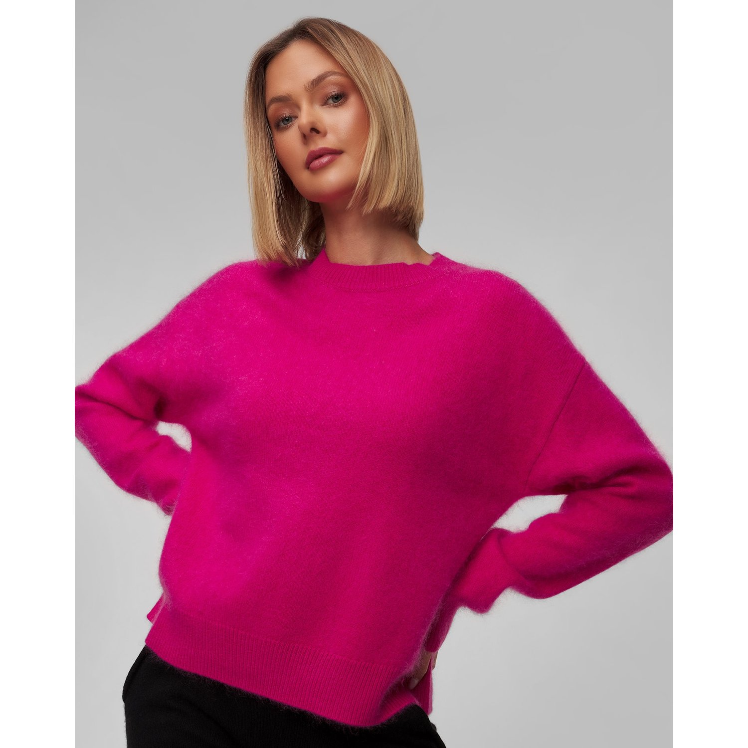 Różowy Sweter Kaszmirowy Damski Kujten Loty