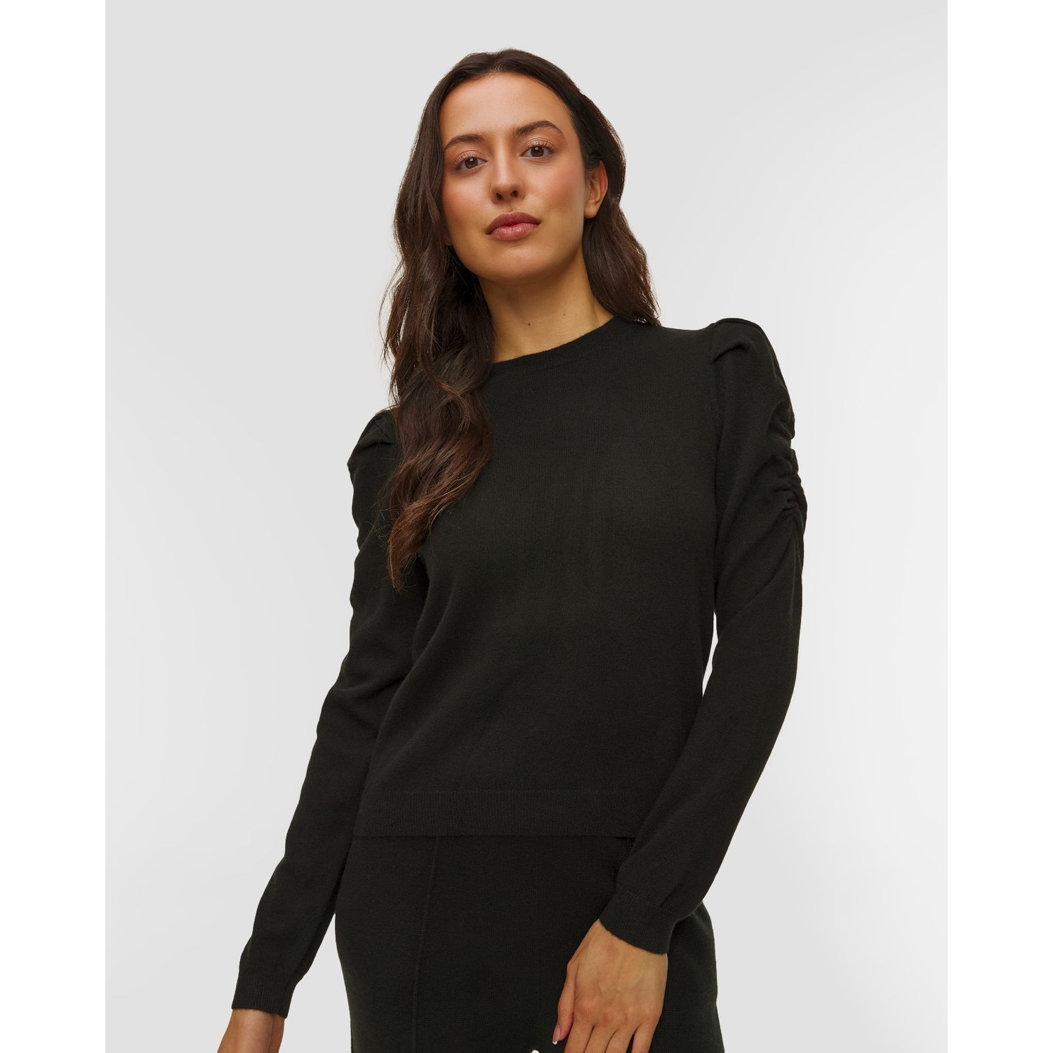 Czarny sweter kaszmirowy damski Kujten Naoto Round Neck