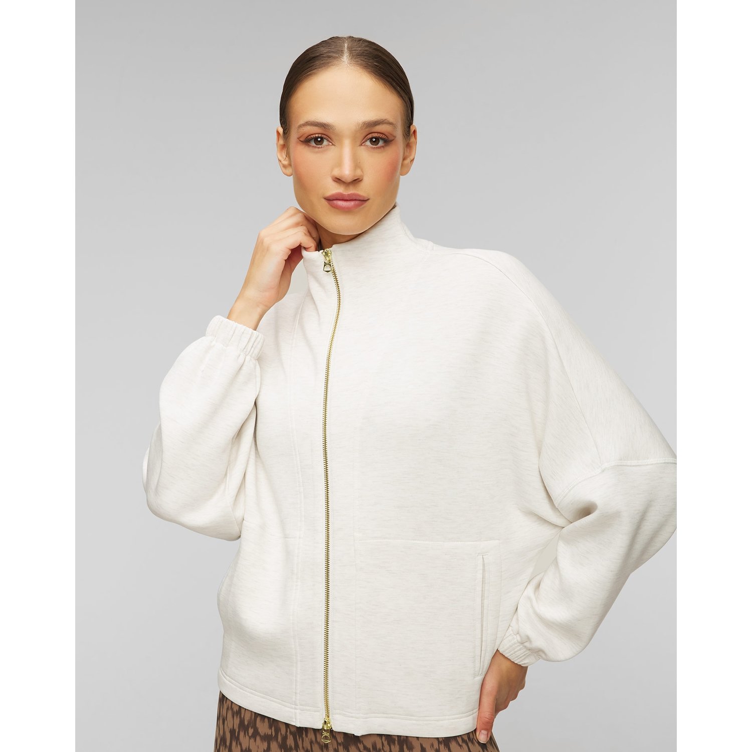 Szara Bluza Damska Varley Ashbury Zip Through Sweat