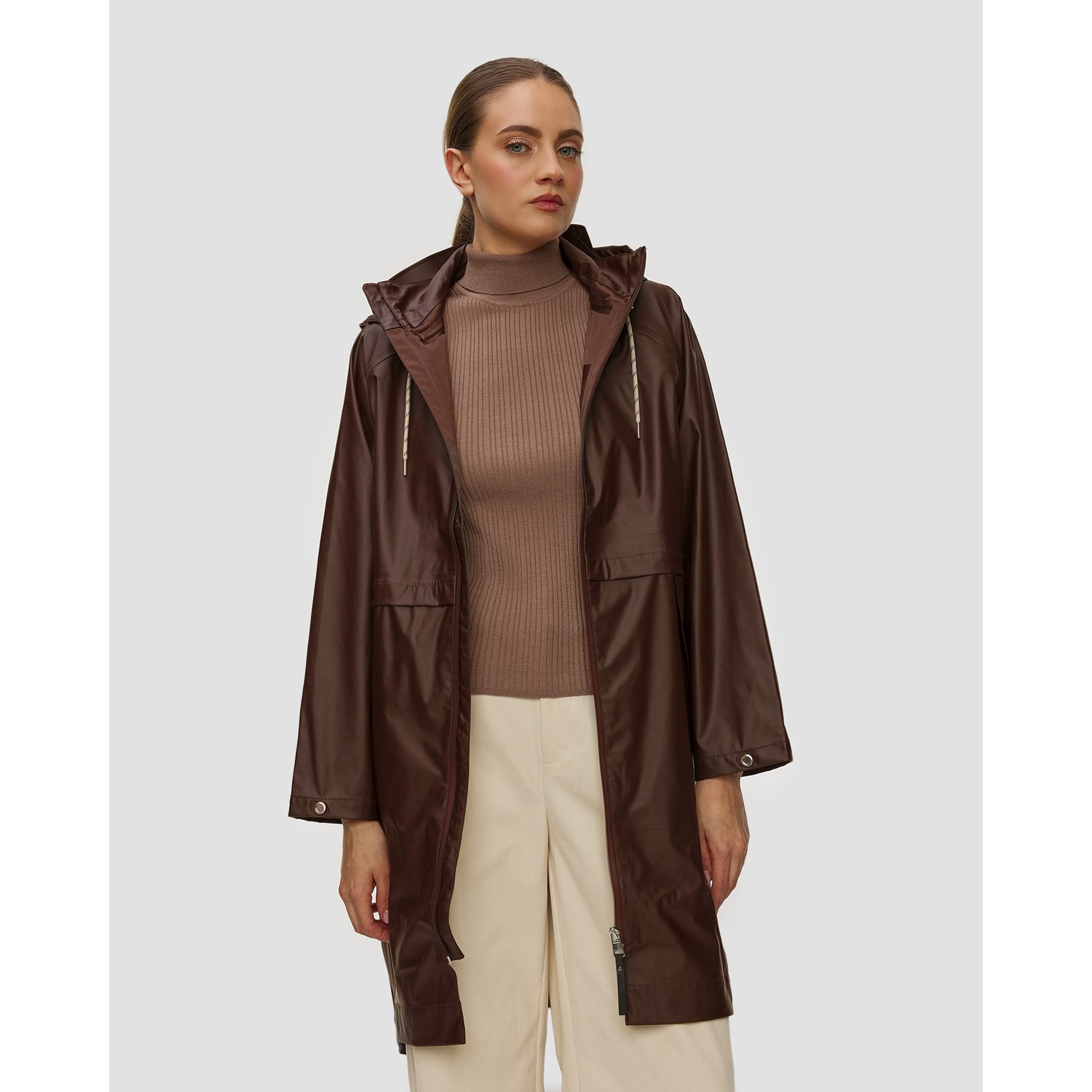 Brązowa Kurtka Przeciwdeszczowa Damska Varley Kirsten Rain Coat