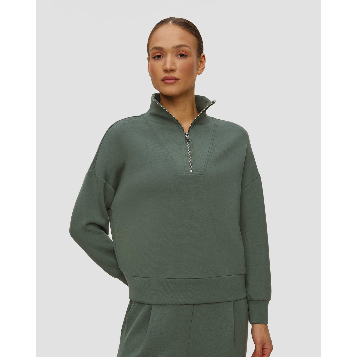 Zielona Bluza Damska Varley Hawley Half Zip Sweat