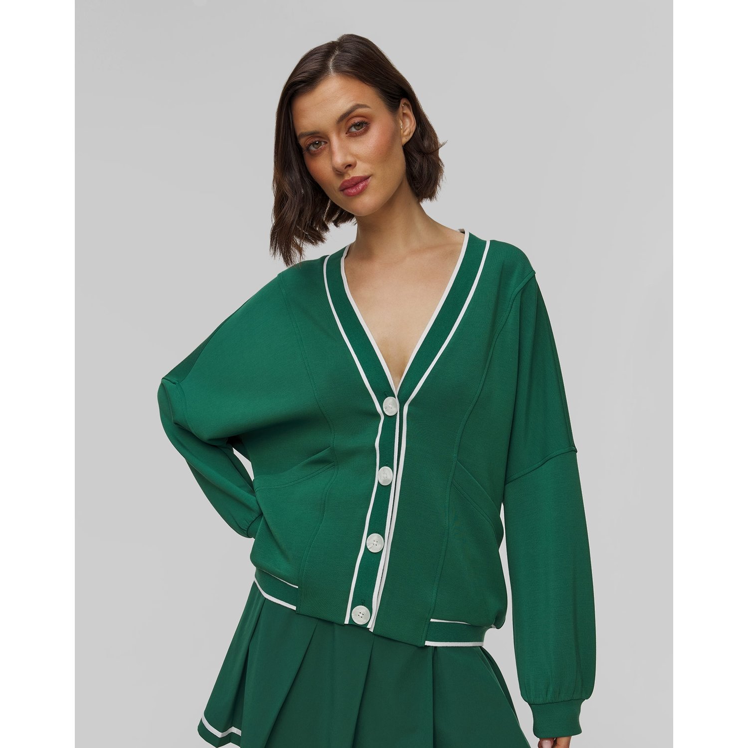 Zielony Kardigan Damski Varley Decker Off Court Cardigan