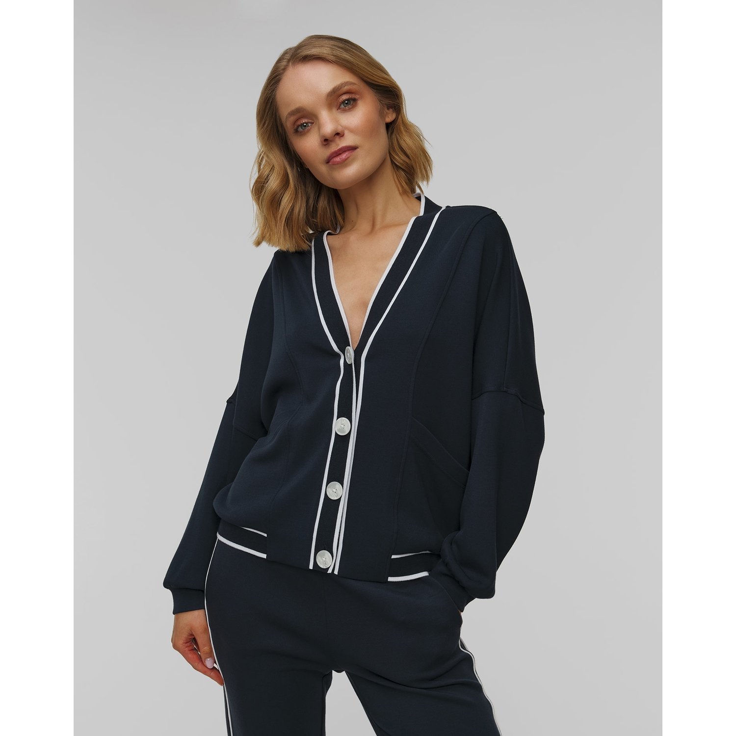 Granatowy Kardigan Damski Varley Decker Off Court Cardigan