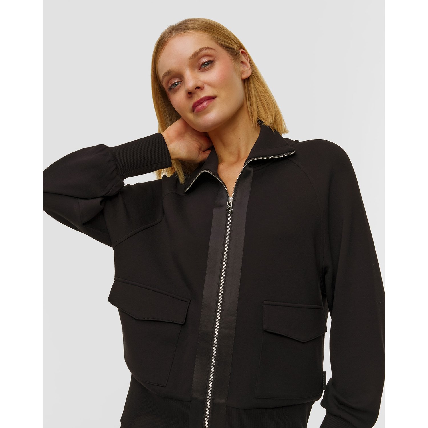 Czarna Bluza Damska Varley Roxbury Zip Through