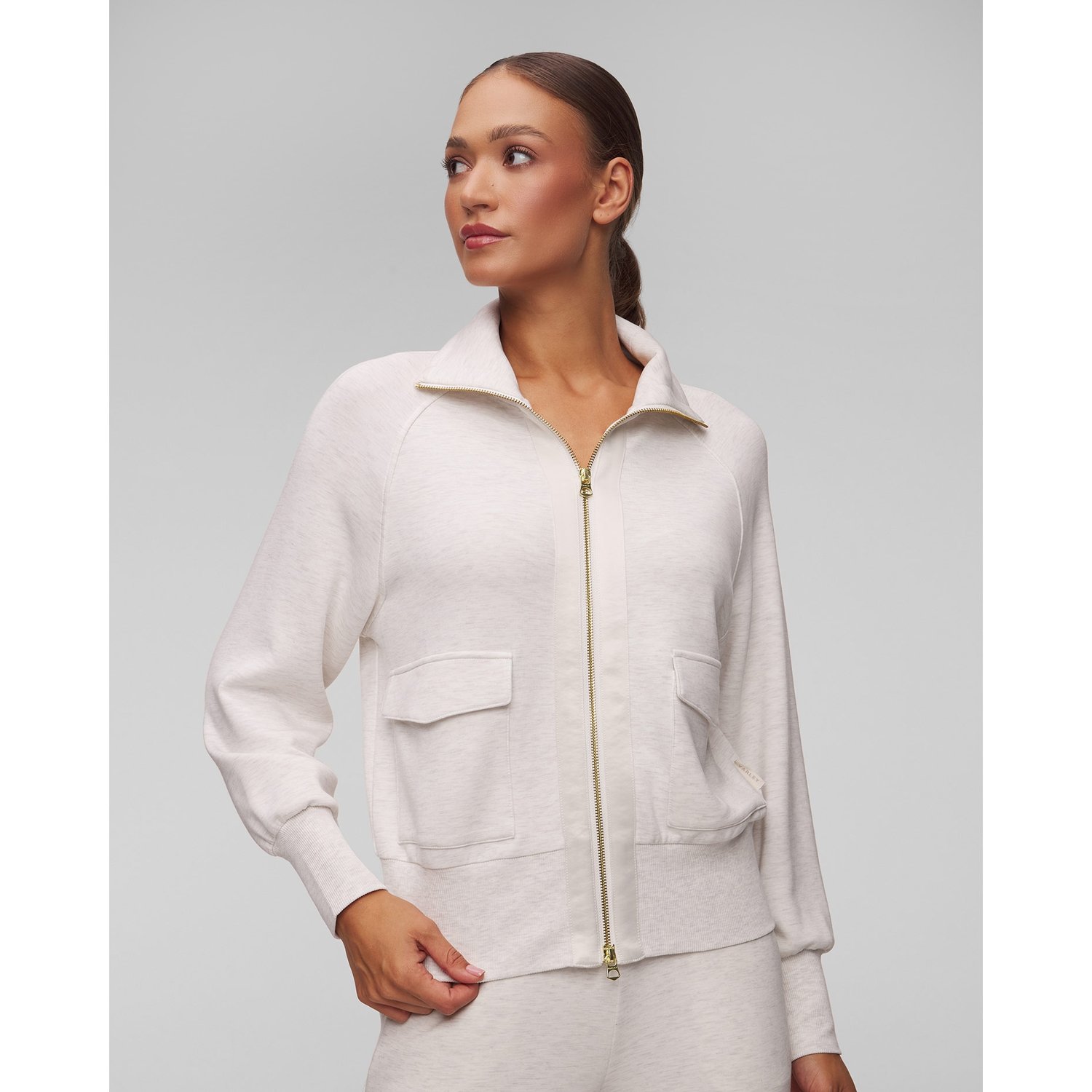 Szara Bluza Damska Varley Roxbury Zip Through