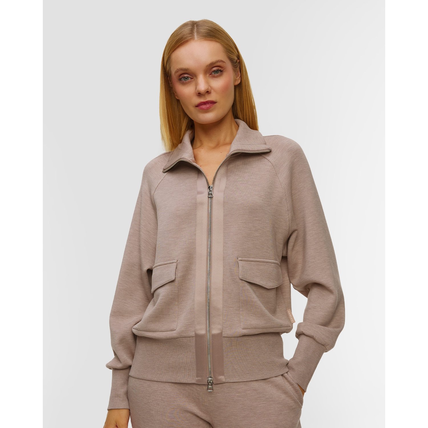 Brązowa Bluza Damska Varley Roxbury Zip Through